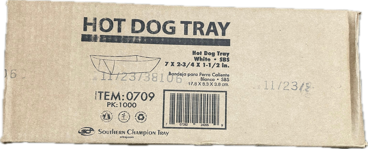 TRAY HOT DOG 6" SBS 4/250ct