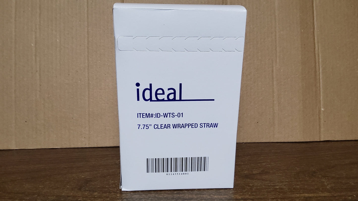 STRAW DRINKING WRAPPED 500CT 7.75
