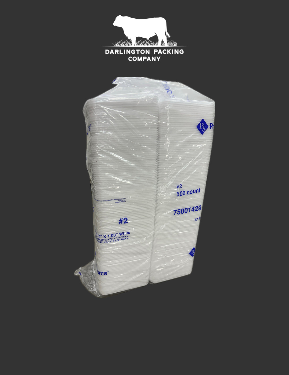 TRAY MEAT 2S WHITE 4/125ct