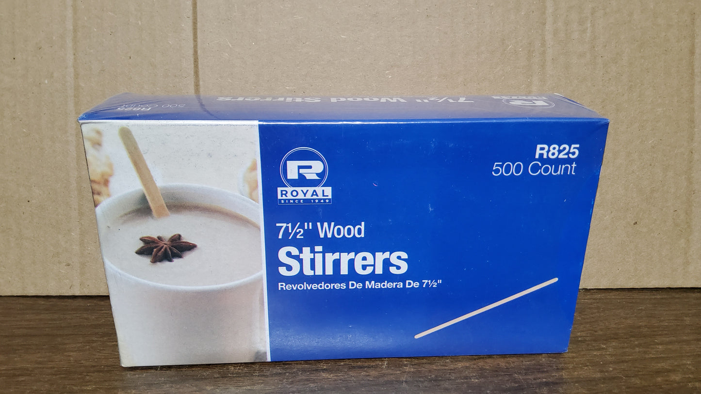 10/500ct WOODEN STIRRER 7.5