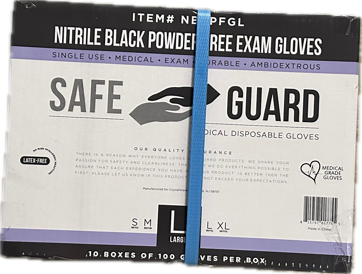 GLOVE 10/100 NITRILE P/F **LARGE**