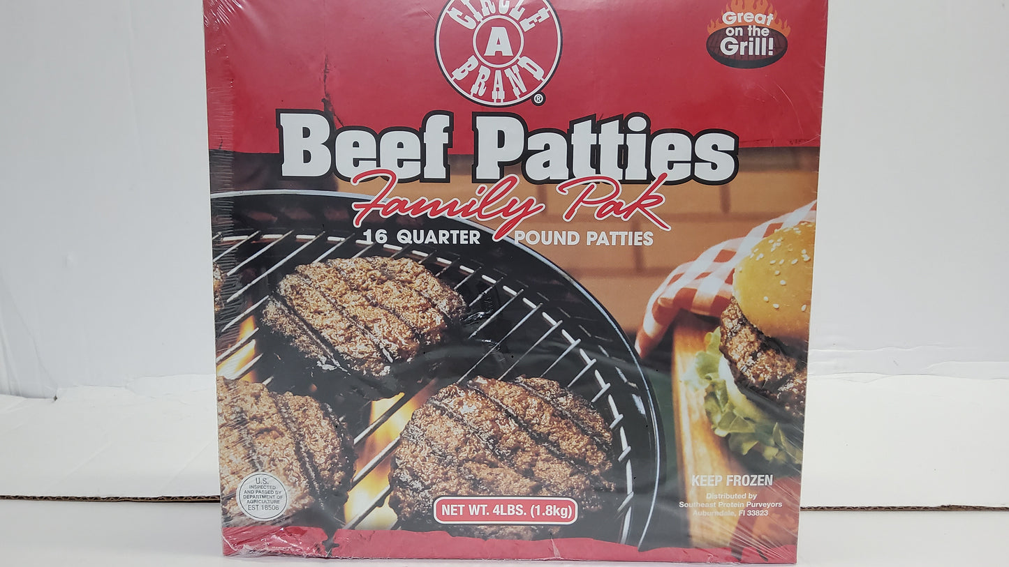 BEEF PATTIES 1/4# 16/pc