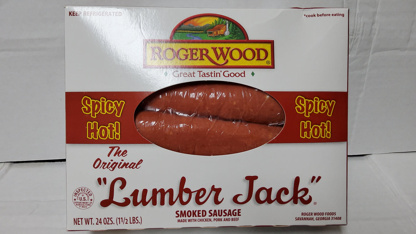 SAUSAGE HOT ROGER WOOD SMOKE 8/1.5#