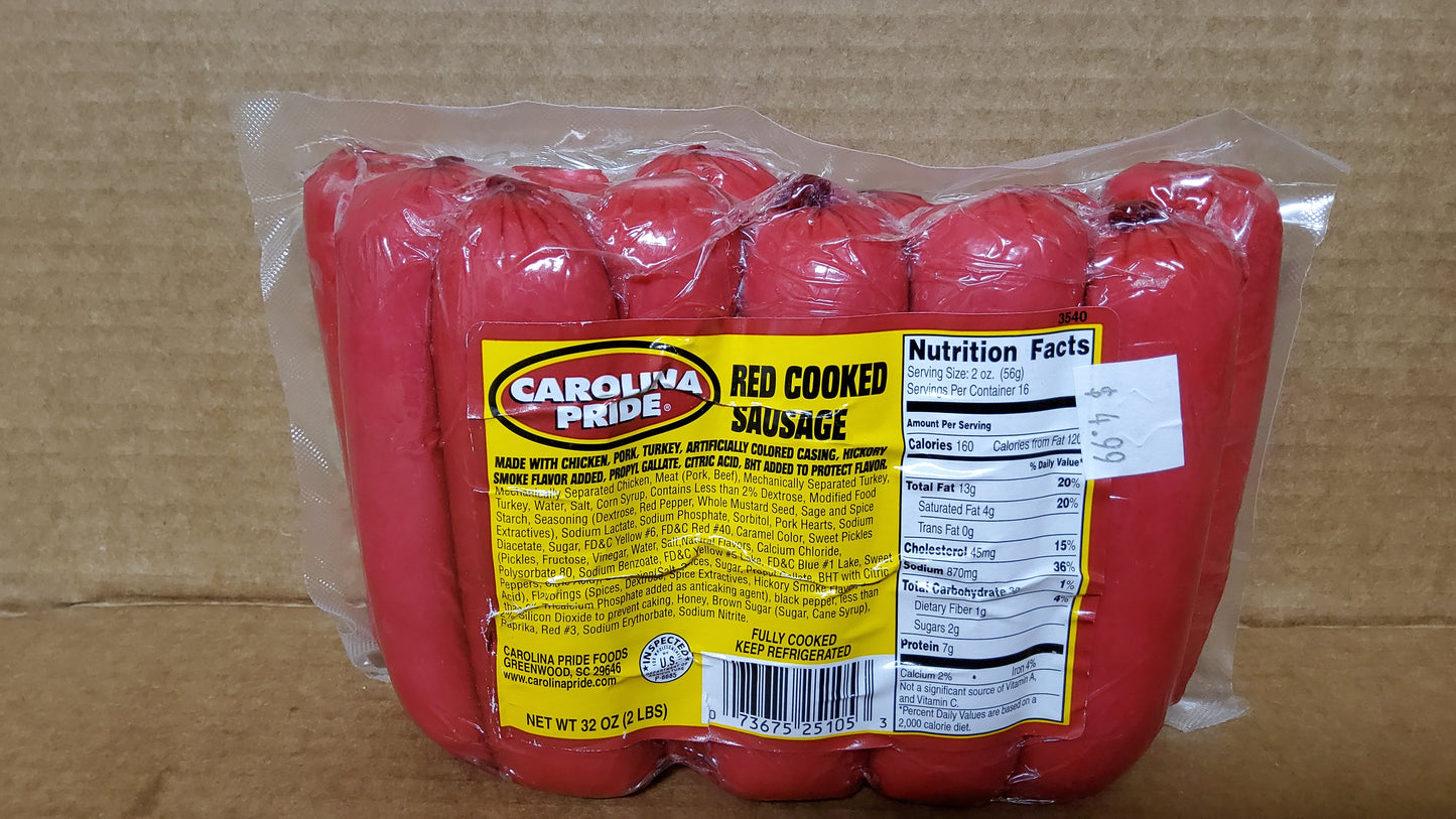 SAUSAGE 1/2# C. P. RED SMOKE
