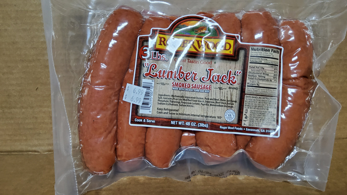 SAUSAGE ROGERWOOD 1/3# SMOKE