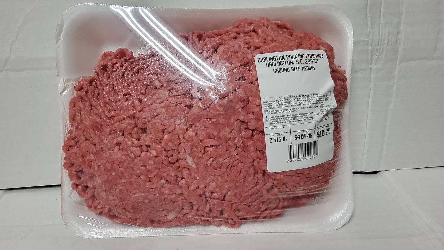 BEEF GROUND FRESH MED PKG