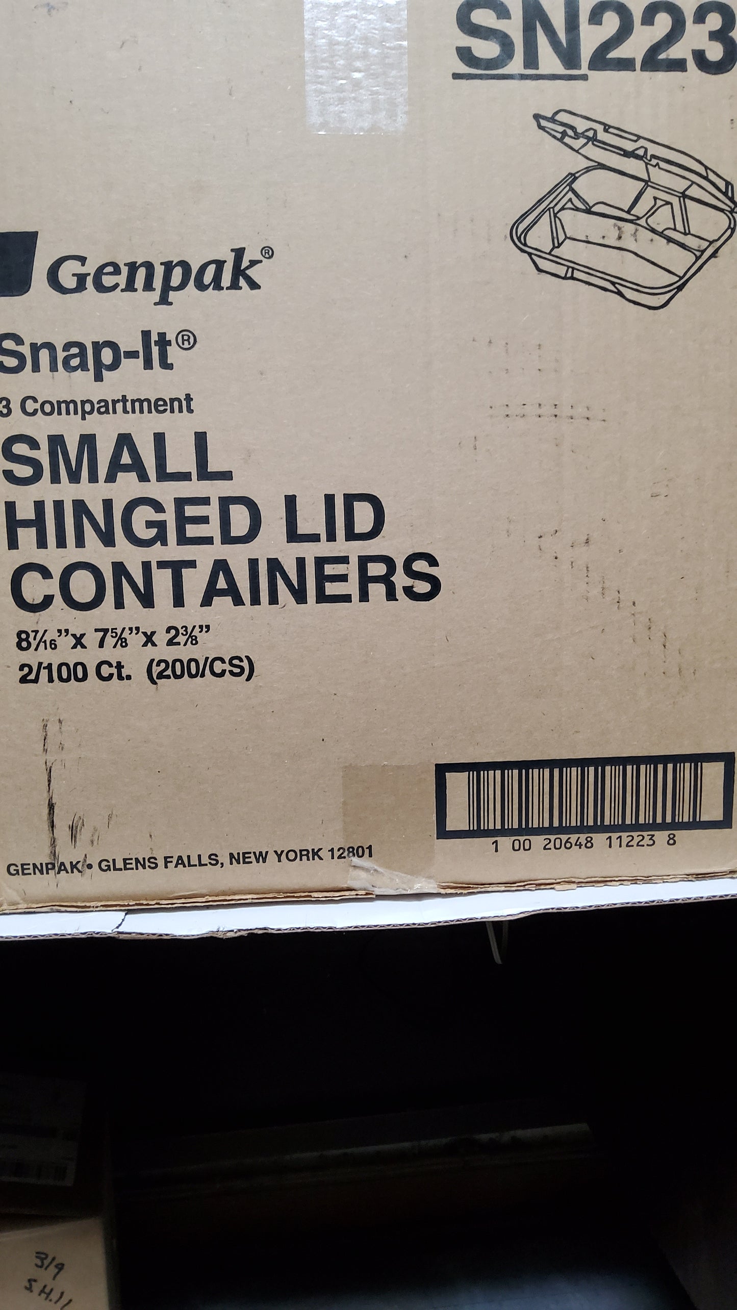 TRAY SMALL 8X8X3 CP. CARRY OUT