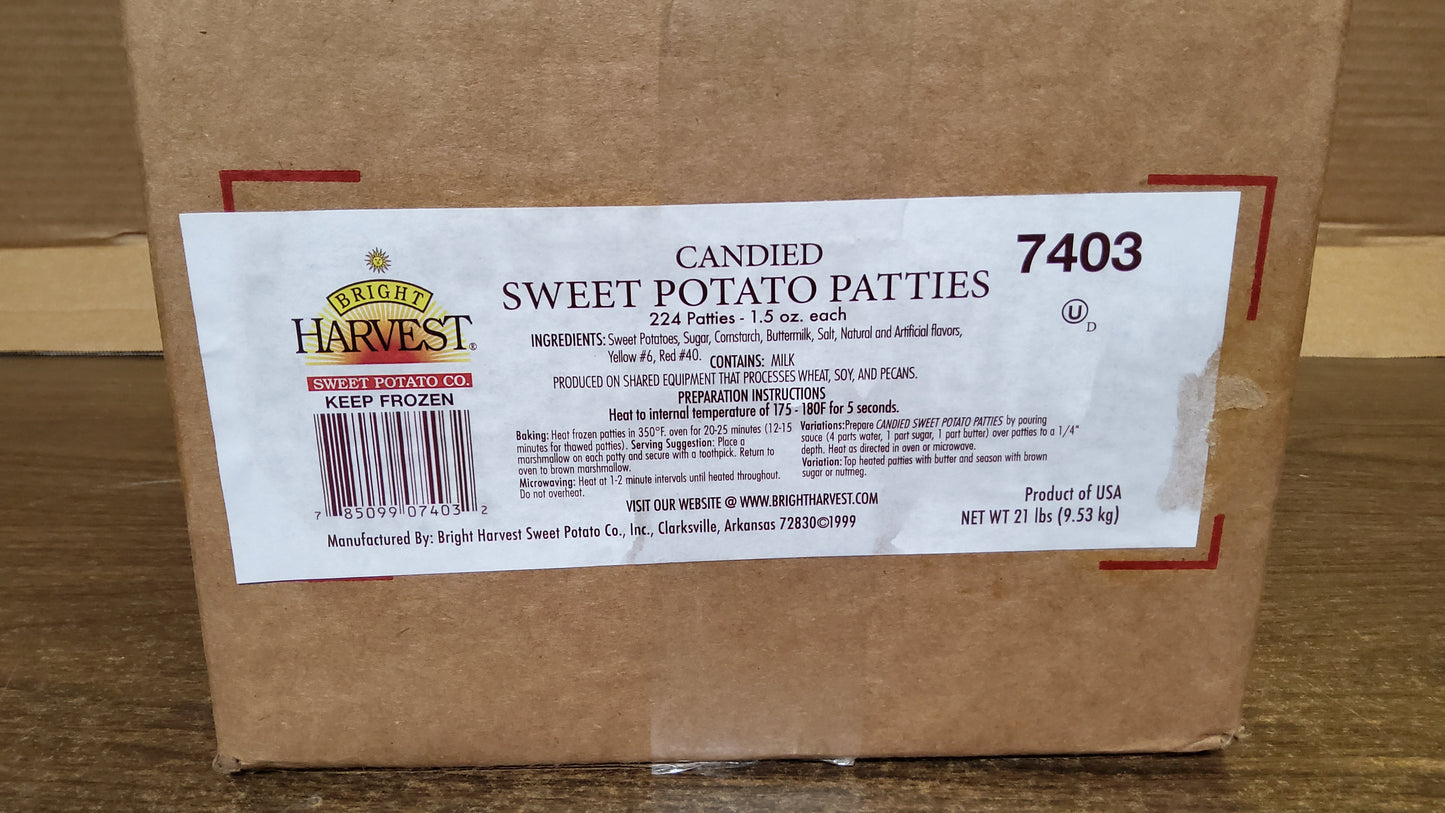 YAM PATTIES 224/1.5oz