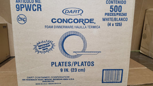 PLATE 9" WHITE N/S DART 4/125CT