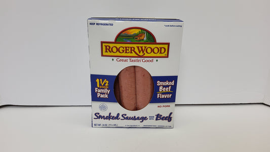 SAUSAGE ROGERWOOD  BEEF 1.5#