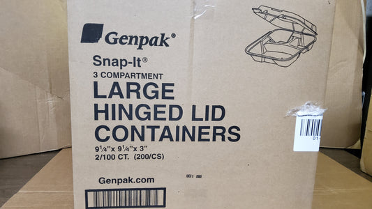 TRAY GENPAK SN 203 9X9X3CP CARRY OUT  2/100ct