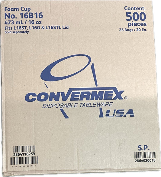 16B16 CUP 16OZ CONVERMEX  500CT