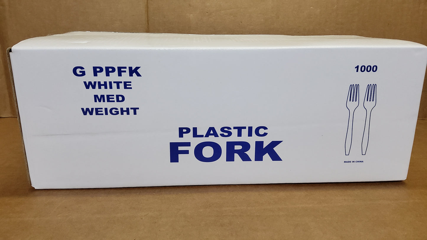 FORK MED WT WHITE BULK