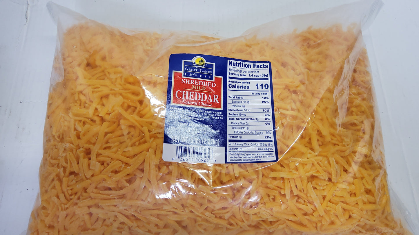 CHEESE  SHREDDED CHEESE MILD YELLOW 5#