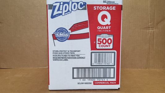 XXXXZIPLOCK FREEZER BAG - QUART  500 CT